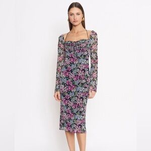NWT 4SI3NNA pazmina dress in black floral - size medium